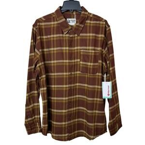 Marmot Fairfax Lightweight Flannel Shirt Chocolate Plaid Men’s L NWT